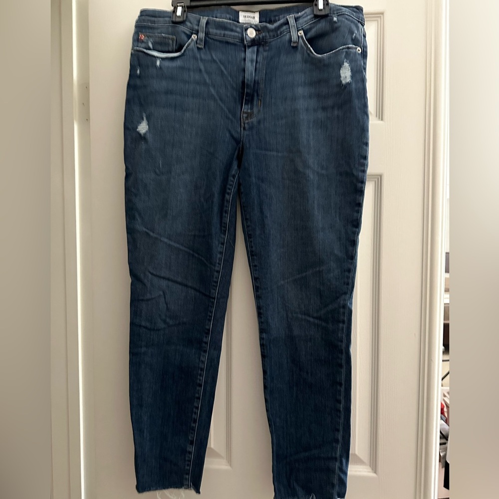 HUDSON Natalie Distressed Mid-Rise Ankle Skinny Jeans in Annette Size 34​